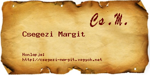 Csegezi Margit névjegykártya